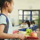 PATIKIL Plastic Fast Food Serving Tray, 6 Pcs 12.2" x 8.9" Reusable Rectangular Cafeteria Serving Platter for Party Kitchen Restaurant, Dark Blue