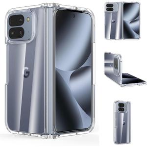 Case for Google Pixel 10 Pro Fold (2025) Phone Case with Crystal Clear Hard Back + Soft TPU Bumper Shockproof Cover for Pixel 10 Pro Fold - Transparent