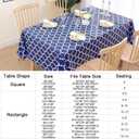 Smiry Square Tablecloth, Waterproof Vinyl Tablecloths with Flannel Backing for Square Tables, Wipeable Spillproof Plastic Tablecloth for Dining, Camping, Indoor and Outdoor (60"x60", Navy)