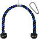 Yes4All Deluxe Tricep Rope Cable Attachment, 27 & 36 inch with 4 Colors, Exercise Machine Attachments Pulley System Gym Pull Down Rope with Carabiner