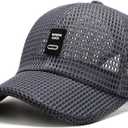 FASHIXD Summer Mesh Baseball Cap for Men Women Trucker Mesh Hat Baseball Hats Outdoor Sports Running hat (One Size, 2-dark Gray)