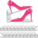 20 Pack Clear Shoe Slots Organizer - Adjustable Height 3.7''to 7.7'' Shoe stackers for a pair of shoes ,Shoe rack storage shoe space saver 50%,Easy to assemble shoe hold shoe organizer for cloest