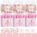 STYPOP 6 Pack 13" Large Mothers Day Gift Bags with Tissue Paper, Reusable Non-Woven Pink Gift Bags with Handles, Mothers Day Gifts for Mom/Grandma/Friends, 12.8"*10.2"*6.3"
