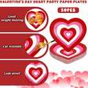 3 x 50 Pcs Valentine's Day Paper Plates Disposable Plates Red Pink Heart Shaped 8.6 x 9.3 Inch Decorative Tableware Dessert Plate for Wedding Anniversary Party Tableware Supplies