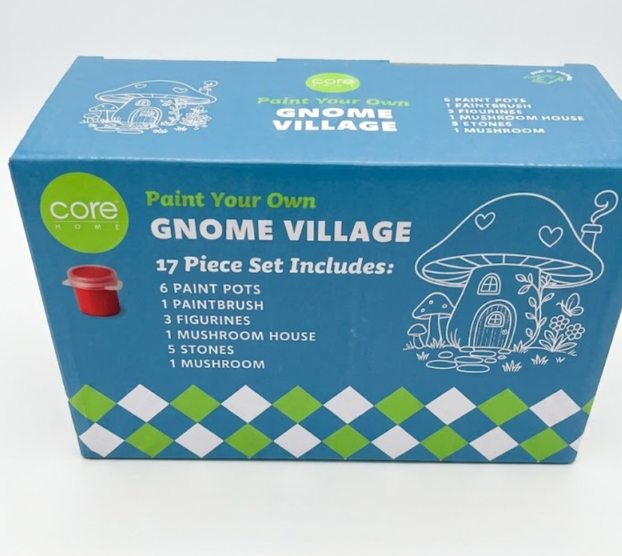 Gnome | Paint Your Own Gnome Village | Paint your own ceramics—all the colors and tools included. Includes brush. 17 Pieces Set