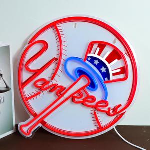 AHlove Neon Signs for Wall DecorBaseball Team Neon Lights for BedroomLED Signs Suitable for Man CaveBirthdayFather's Day and Christmas Gifts for Man 13 * 15Inch
