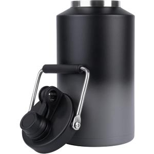 Kerilyn Insulated Gallon Jug with Handle, One Gallon, 128oz Stainless Steel, Large Double Vacuum Water Bottle for Hot & Cold Drinks, Wide Mouth, Sweat Proof, Great for Travel, Camping, Grey Gradient