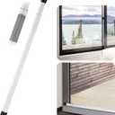 Sliding Door Security Bar, 17-46 Inches Adjustable Patio Door Security Bar, White Sliding Door Lock Bar with Rubber Tips, 1 Inch Diameter Window Security Bar for Home