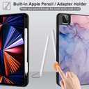 for M3/M2 iPad Air 11 inch 2025 2024 Case/iPad Air 5th & 4th Gen 2022 2020 Cover, Shockproof Tablet Case with Trifold Stand & Pencil Holder & Auto Sleep/Wake, Abstract Marble