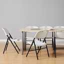 Amazon Basics Sturdy Foldable Plastic Chair, Portable, 350-Pound Capacity, White, 6-Pack