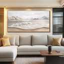 Canvas Wall Art for Living Room Large Wall Decor for Office Bedroom Decorations Neutral Coastal Mountain Landscape Pictures Wood Frame Artwork Room Wall Mural Aesthetic Home Decor 30x60 in