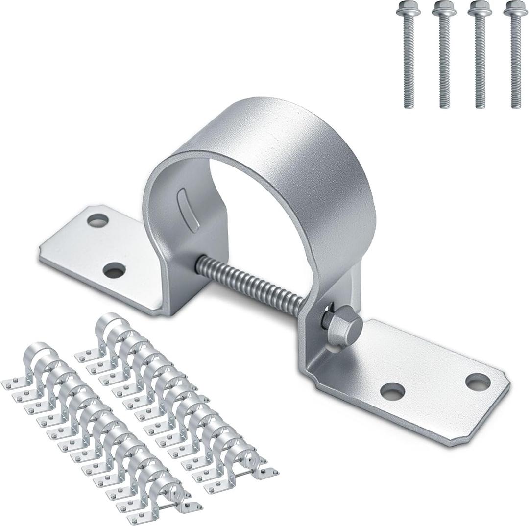 2-3/8" Steel to Wood Fence Brackets, Galvanized Pipe Grip Tie, Wood Fence Bracket for Metal Posts, Steel Adapter for Home Improvement 24 Pack