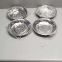 4-Piece Dinner Plates, Stainless Steel Metal Prep Plates