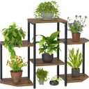 Asgolion Plant Stand Indoor, Multiple Plant Shelf Corner Rack, 6 Potted Plant Stand, 6 Tiers Large Flower Holder, Planter Display Rack for Patio Balcony Living Room Bedroom Decor, Rustic Brown