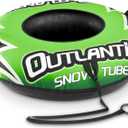 Snow Tube for Sledding Heavy Duty - 44" Inflatable Sled - Large Jetski Snow Tube with Leash Strap for Towing, Safety Valve, Handles - Snow Sled for Kids & Heavy Duty Snow Tubes for Adults & Kids