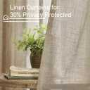 LAMIT Taupe Linen Curtains 90 Inch for Living Room, Back Tab and Rod Pocket Linen Textured Farmhouse Curtains Light Filtering Drapes for Bedroom/Dining Room, Set of 2, 52 x 90 Inch