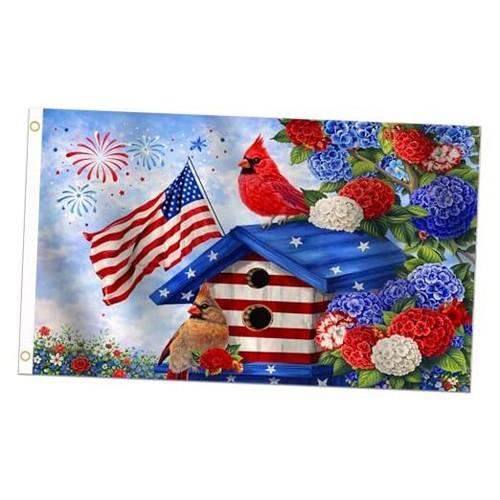 3x5 FT Cardinal Patriotic Flag with Brass Grommets, American Anniversary 250th Red White Blue 1776-2026 Banner, Memorial Day 4th of July Outdoor Indoor Tapestry Decor