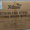 Stainless Steel Cutting Board with Lip, Dishwasher Safe (19.7 x 15.7 Inch)