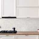 Grace & Gardenia White Painted Antique Brick Peel and Stick Wallpaper Grace & Gardenia