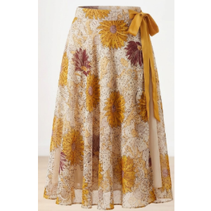 Floral Sheer Side Tie Skirt