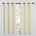 NICETOWN Kitchen Curtains for Decoration, Thermal Insulated Grommet Room Darkening Draperies/Panels for Laundry (Beige, 2 Panels, W42 x L63 inches)