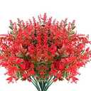 20 Bundles Artificial Lavender Flowers Outdoor UV Resistant Fake Flowers No Fade Faux Plastic Plants Garden Porch Window Box Decorating(Classic Fushia)