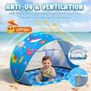Baby Beach Tent with Pool, Pop Up Beach Tent UV Protection Sun Shelter for Infant Toddlers, Portable Shade Pool Tents Baby Beaches Essentials with Carry Bag for Outdoor, Travel, Camping