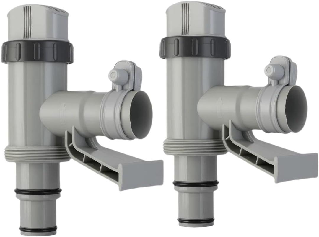 Plunger Valve for Above Ground Swimming Pool, Pool Replacement Parts with On-Off Valve, Pool Hose Adapter and Pool Pipe Holder, Pool Pump Parts, Above Ground Pool Accessories (Pipe Holder-2)