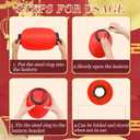 48 Pcs Traditional Japanese Style Red Silk Hanging Lantern Set Including Paper Lanterns Japanese Decorations and Lights for Chinese New Year Luna Festival Party Decoration DIY Crafts