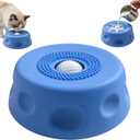 Dog Lick Bowl with Ball, Dog Licking Bowl with Rolling Ball, Slow Feeder Dog Bowls for Liquid Treats, Interactive Lick Bowl Anti-Slip Lick Toy for Dogs (Blue)