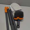 Tile Tub Scrubber Brush with 3 Different Function Cleaning Heads and 56" Extendable Long Handle-No Scratch Shower Scrubber for Cleaning Bathroom Kitchen Toilet Wall, Bathtub, Sink, Grey (Gray)