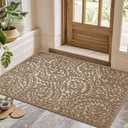 Bulijojo Front Door Mat Entrance,Durable Heavy Duty Welcome Mat,Thick Absorbent Natural Rubber Non Slip Mat,Sturdy Entryway Beige 47"x32", 2'8" x 3'11"