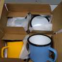 TeamFar Tea Coffee Mug Set of 4, Enamel Drinking Mugs Cups for Home Use/Office/Party or Camping, Bright Colors and Classic Look - 12 ounce