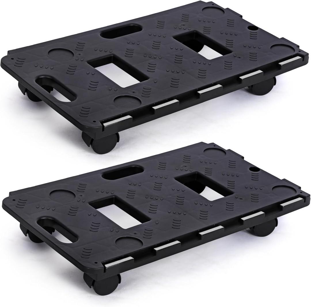 2 Pack Dolly Cart Multipurpose Furniture Mover with 5 Wheels Moving Supplies 220lbs Weight Capacity Each Movers Dollies