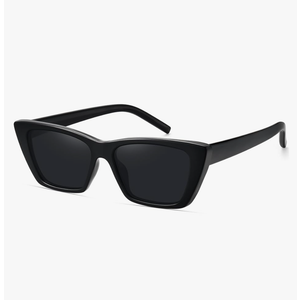 WOWSUN Narrow Small Vintage Polarized Cat Eye Sunglasses for Women