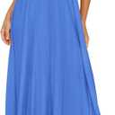 PRETTYGARDEN Womens Spaghetti Strap Maxi Dresses 2026 Summer Casual Sleeveless Smocked Boho A Line Long Flowy Beach Sundress(Blue,XX-Large)