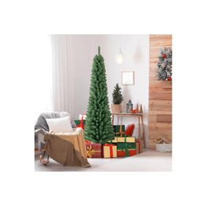  1.8M Festive Sherwood Fir Tree Pre-Lit Christmas Slim Memory Branchs Tree Xmas Pencil Tree Party Decoration Gift | Christmas Trees | Home ...