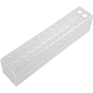 Gatuida Pen and Crayon Holder, 24-Slot Clear Plastic Pen Display Stand Makeup Brush Rack Organizer Desktop Storage for Home and Office, 9.44 x 1.96 x 2.16 Inches (Transparent)