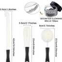 Boao 3 Pcs Decanter Cleaning Brush Wine Glass Decanter Flexible Bottle Brush Set with Cleaning Beads Household Tools for Bottle Goblets Glasses Cups(Black)