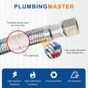 12" Faucet Hose Connector, 3/8" Comp x 1/2" FIP Braided Stainless Steel Faucet Water Supply Lines for Bathroom Kitchen Sink Faucet 2Pcs