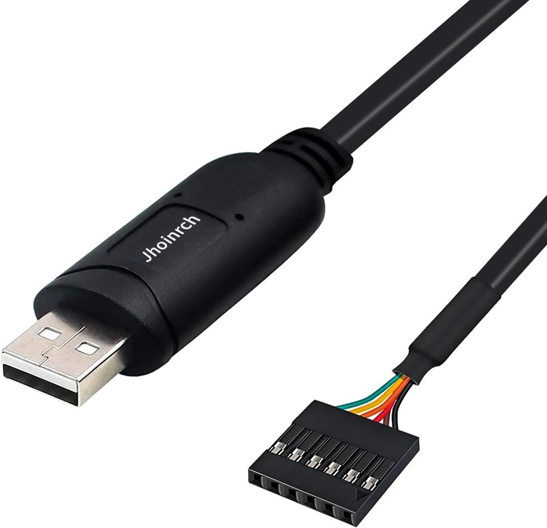 USB to TTL 5V Serial Cable Adapter Converter Onboard FT232RL Chip with 6 Pin 0.1 Pitch Female Connector5.9FT/1.8M