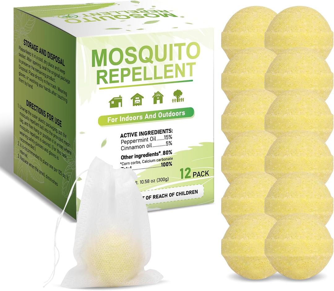 12 Pack Mosquito Repellent, Mosquito Repellent Outdoor Patio Powerful, Mosquites Deterrent for Yard, Camping,Hiking, Picnicking Child&Pets Friendly
