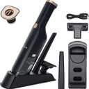 Handheld Vacuum Cordless, 15KPA High Power Suction, USB Quick Charge, Car Vacuum Cleaner with Storage Dock, Lightweight Rechargeable Dust Buster with Crevice Tool & Pet Brush Hand Vac for Home, Black