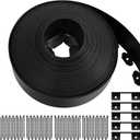 4'' x 100' Landscape Edging Kit Plastic Garden Edging Border Coil Include 90 Anchoring Spikes for Lawn Garden Grass Yard Home School, Black