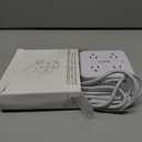 Surge Protector Power Strip - CHCORE 5Ft Braided Extension Cord with 8 Outlets with 4 USB (2 USB C) Charging Ports, Flat Plug Multi Plug Outlet Extender Charging Station for Home Office, ETL, White