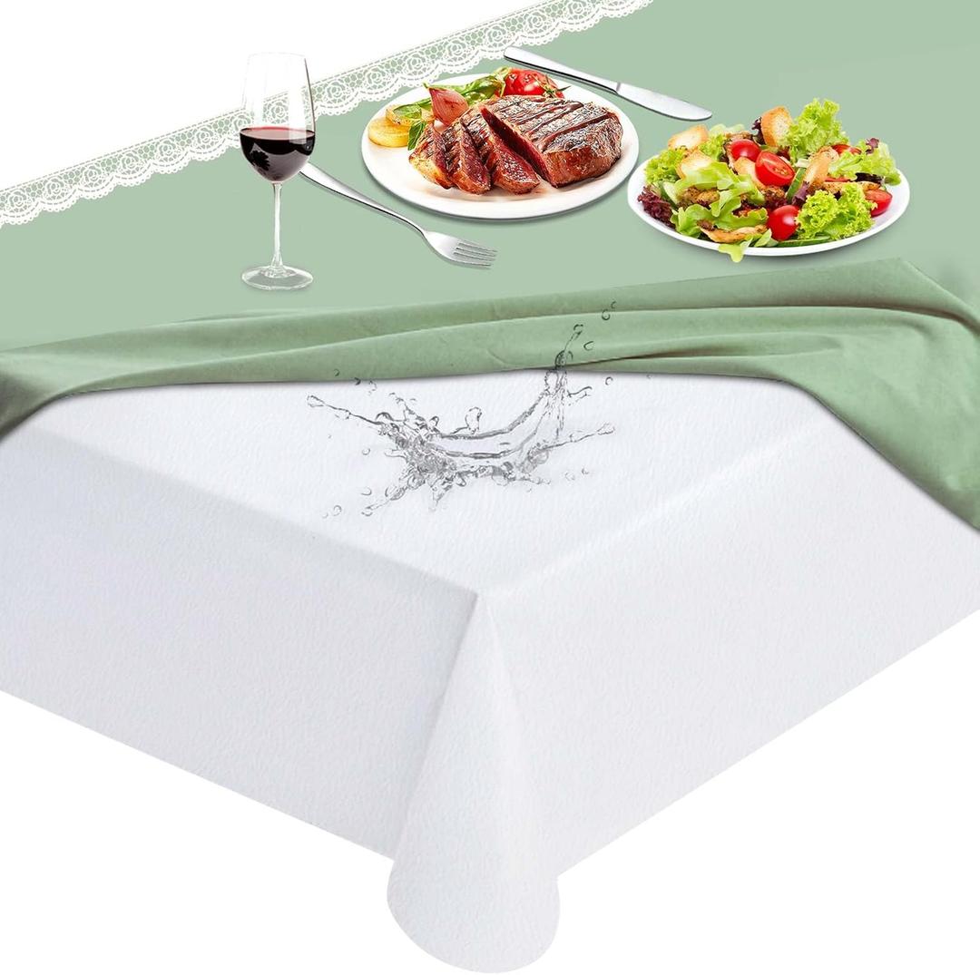 Table Protector Pad with Flannel Backing, Heavy-Duty Vinyl Table Padding Under Tablecloth, Waterproof, Heat Resistant, 90 x 54 inches, Rectangular