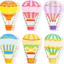 Vuzvuv 60 Pcs Colorful Hot Air Balloons Paper Cutouts 7.2 x 4.8 Inch Name Tags Labels for Spring Bulletin Board Class Decoration for Teacher Student Back to School Party Supplies for Craft Wall Decor