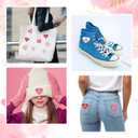 Juexica 24 Pcs Heart Shaped Iron on Patches Glitter Chenille Love Applique Embroidered Appliques Valentine's Day Transfers Sew on Fabric Patch for Clothes Jackets Backpack Hat Decoration(Classic)