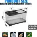 3.5 Gallon Fish Tank, Aquarium Plastic Starter Kit with Filter, Aquarium Net and LED Light, Fish Tank for Betta, Plastic Nano Aquarium with Lid(15 * 7.87 * 8.07 inch/Black) (3.5 Gallon Fish Tank)