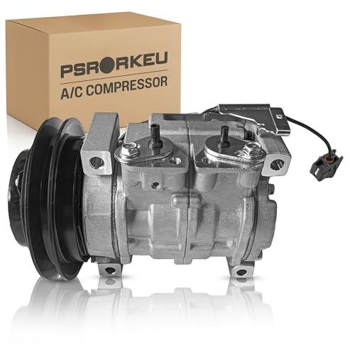 Psrorkeu AC Compressor W/Clutch CO29238C A/C Air Conditione Fits Hino 268 338 238 2005-2010, Hino 258 2006-2010 L6 7.7L, Replaces 883101800A